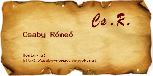 Csaby Rómeó névjegykártya